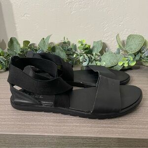 Sorel Ella II Black Strappy Sandals Womens Size 7 Slingback